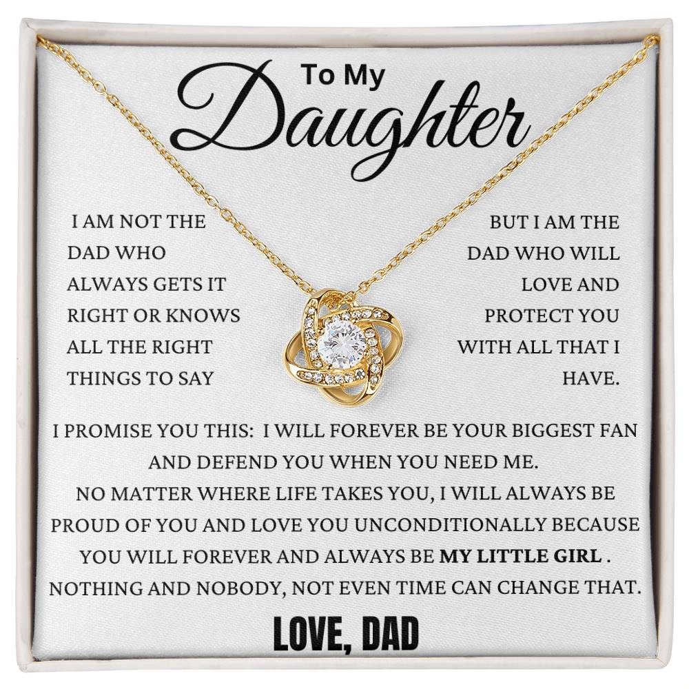 I Will Always Be Your Biggest Fan Daughter Love Knot Necklace