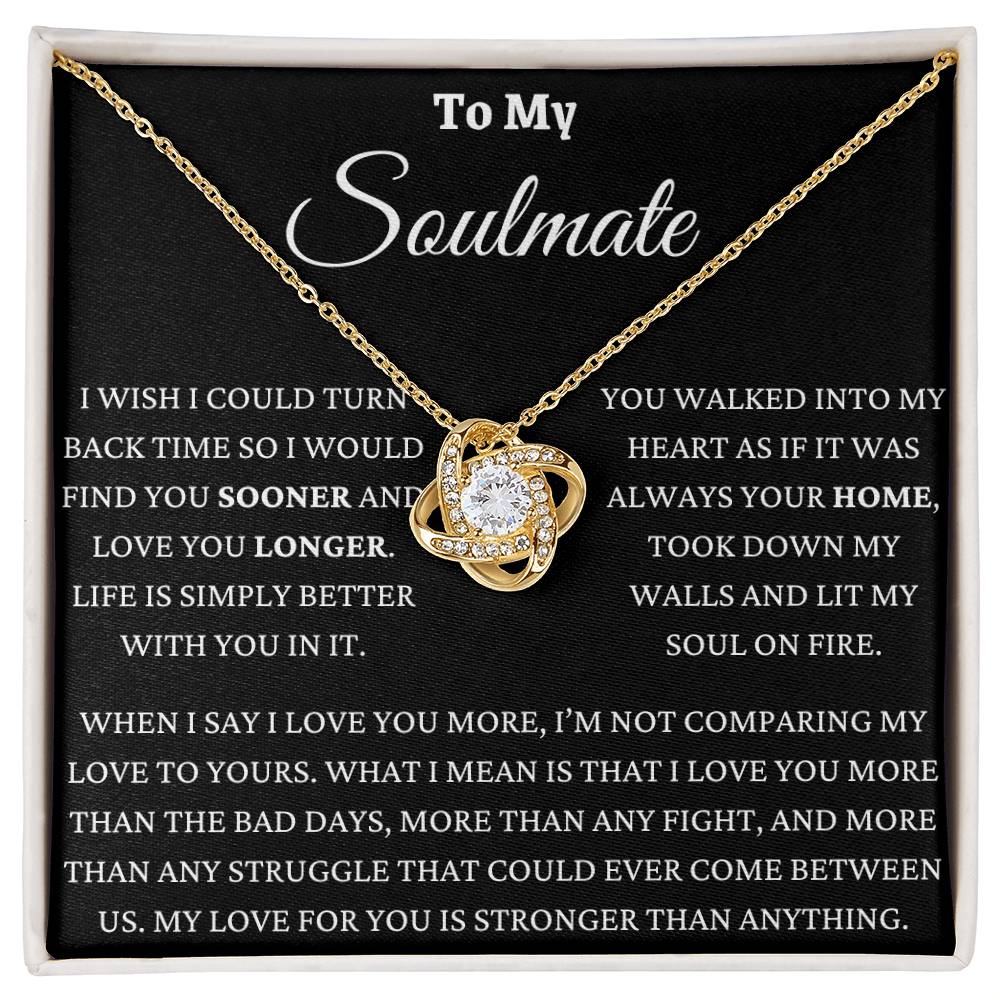 You Lit My Soul On Fire Love Knot Necklace