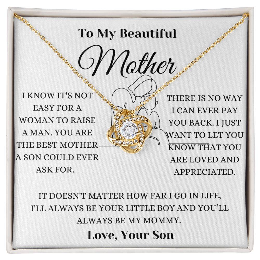Mom You Are Loved And Appreciated Love Knot Necklace