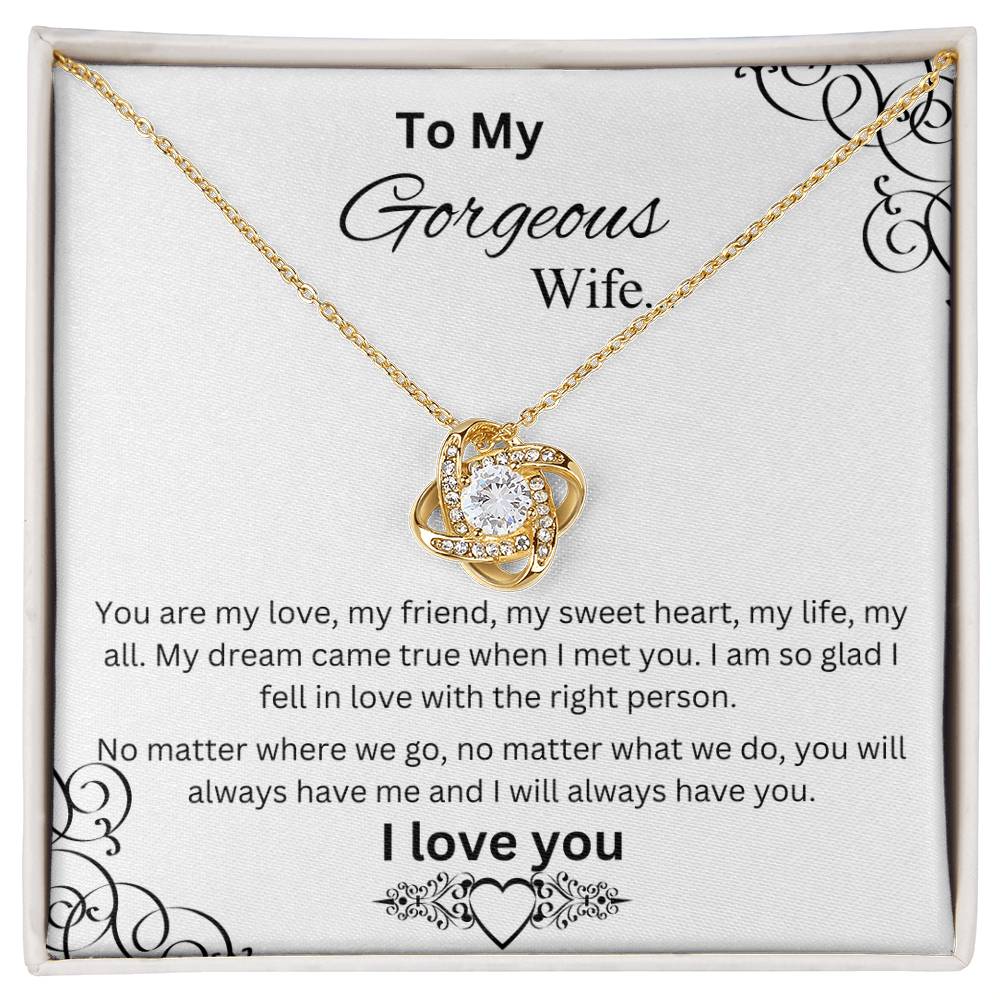 Love Knot Necklace With Love Note