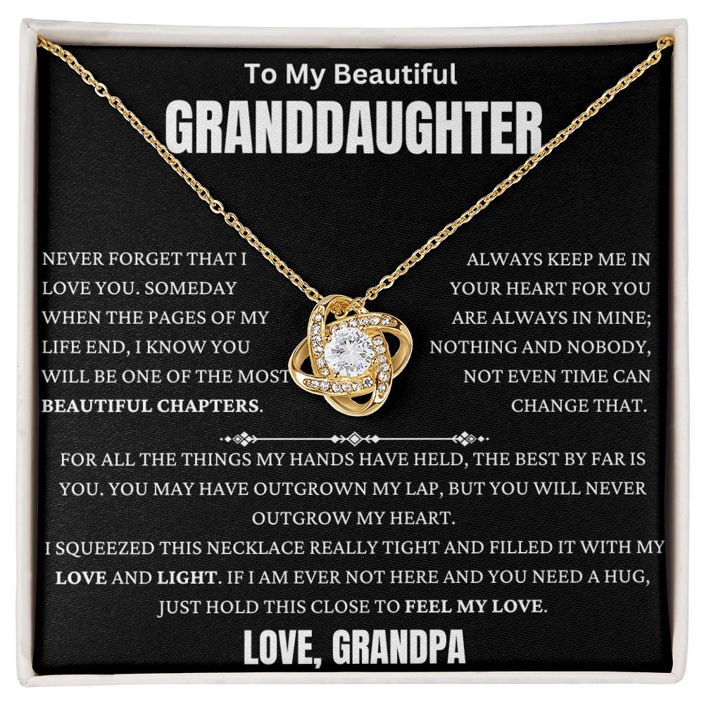 You Are The Best Thing My Hands Held Granddaughter Love Knot Necklace