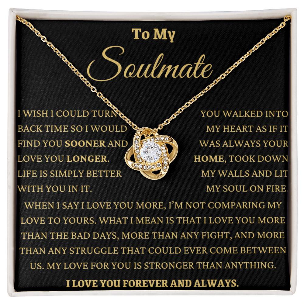 Life Is Better With You Soulmate Love Knot Necklace