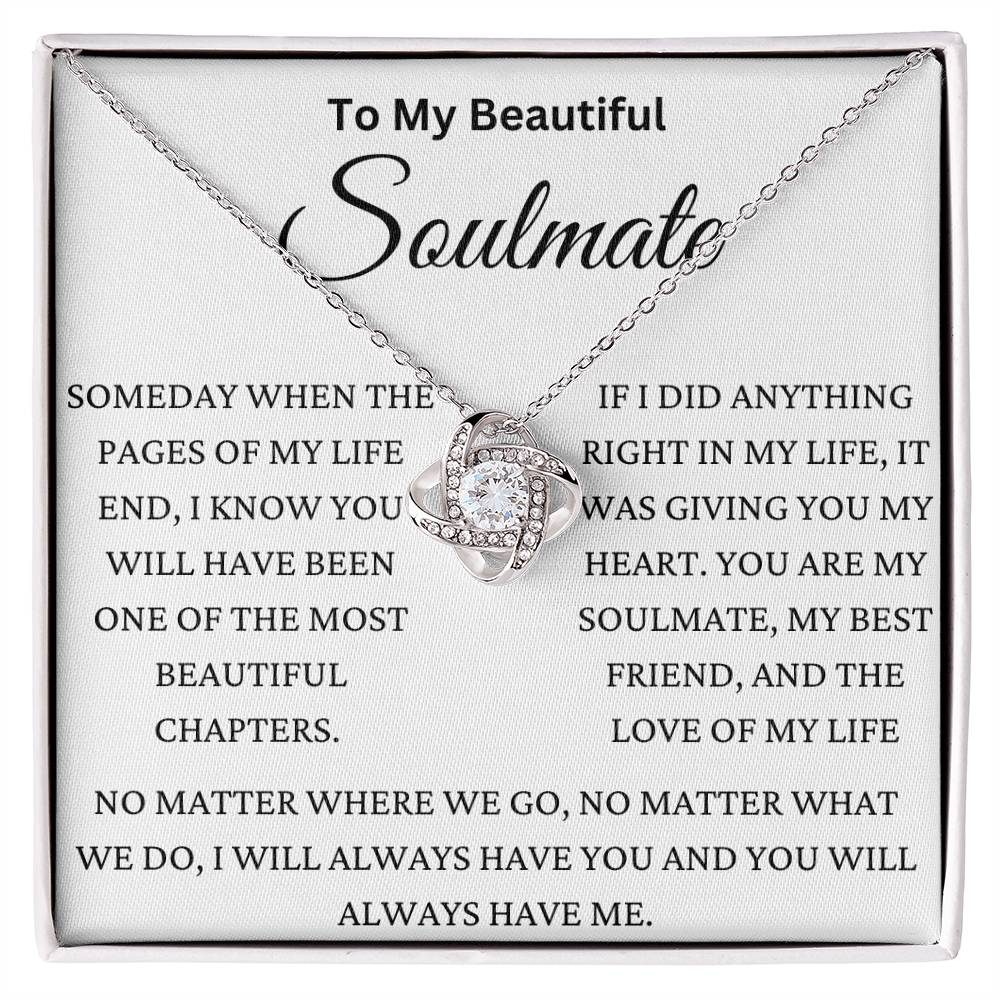 You Are My Most Beautiful Chapter Soulmate Love Knot Necklace