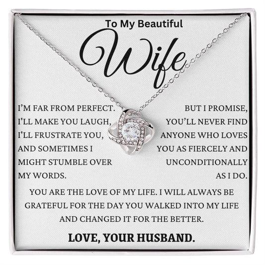 I Love You Fiercely My Wife Love Knot Necklace