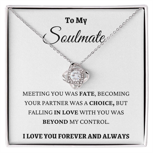 Falling In Love With You Was Beyond My Control Saulmate  Love Knot Necklace