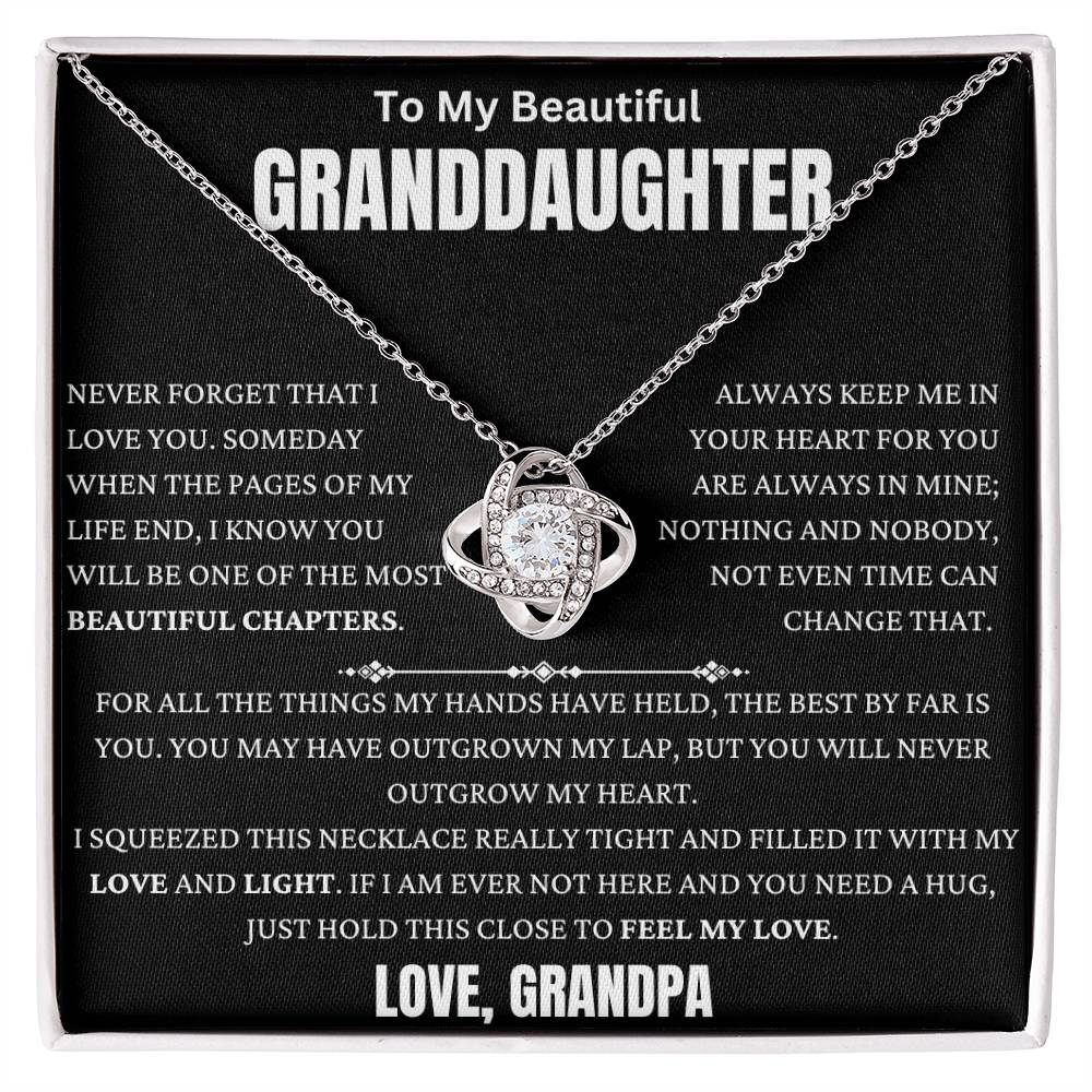 You Are The Best Thing My Hands Held Granddaughter Love Knot Necklace