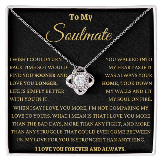 Life Is Better With You Soulmate Love Knot Necklace