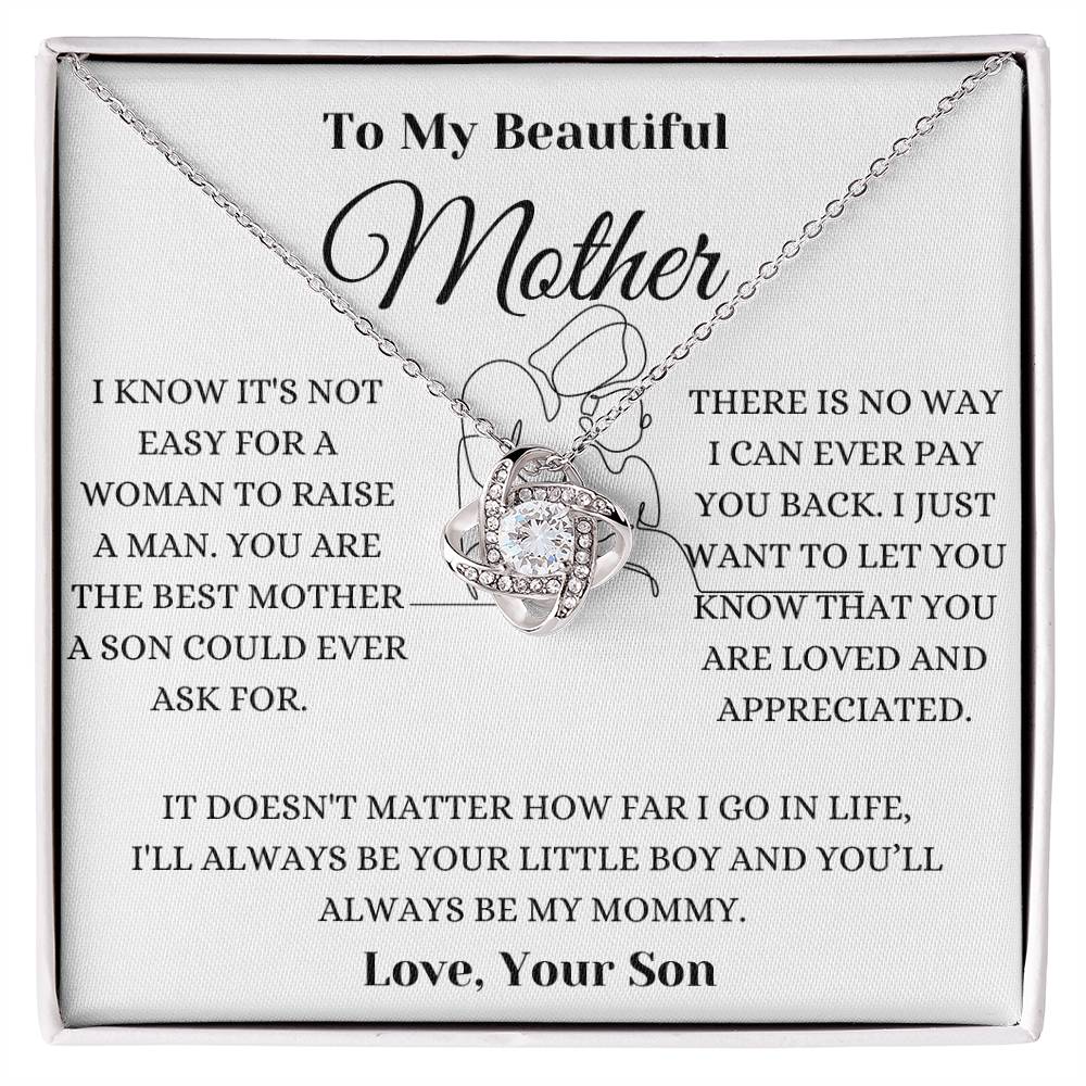Mom You Are Loved And Appreciated Love Knot Necklace