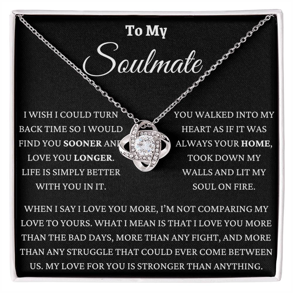 You Lit My Soul On Fire Love Knot Necklace