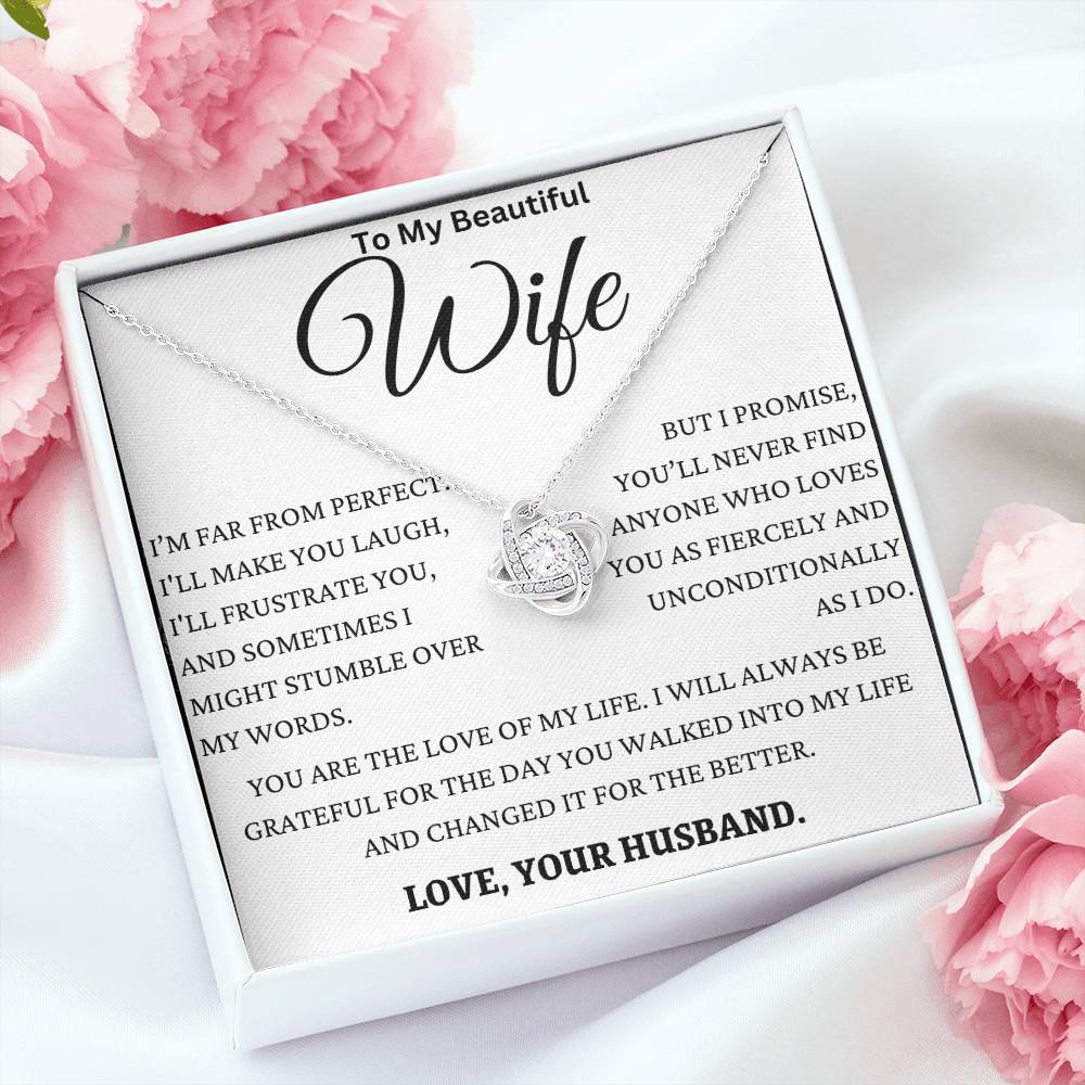 I Love You Fiercely My Wife Love Knot Necklace