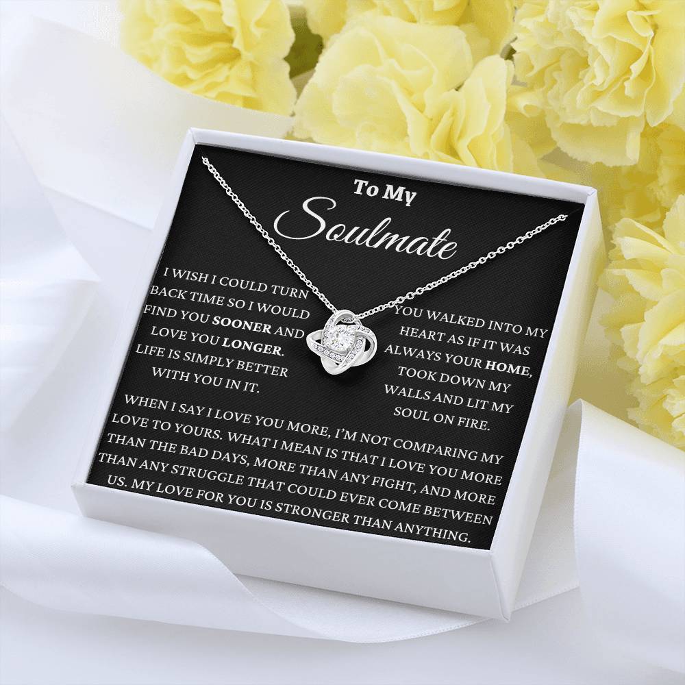 You Lit My Soul On Fire Love Knot Necklace