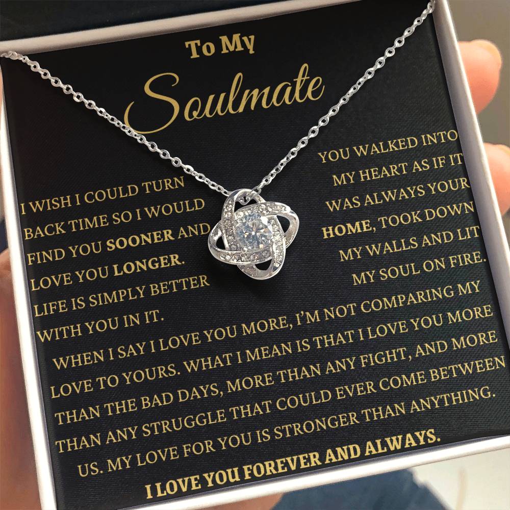 Life Is Better With You Soulmate Love Knot Necklace