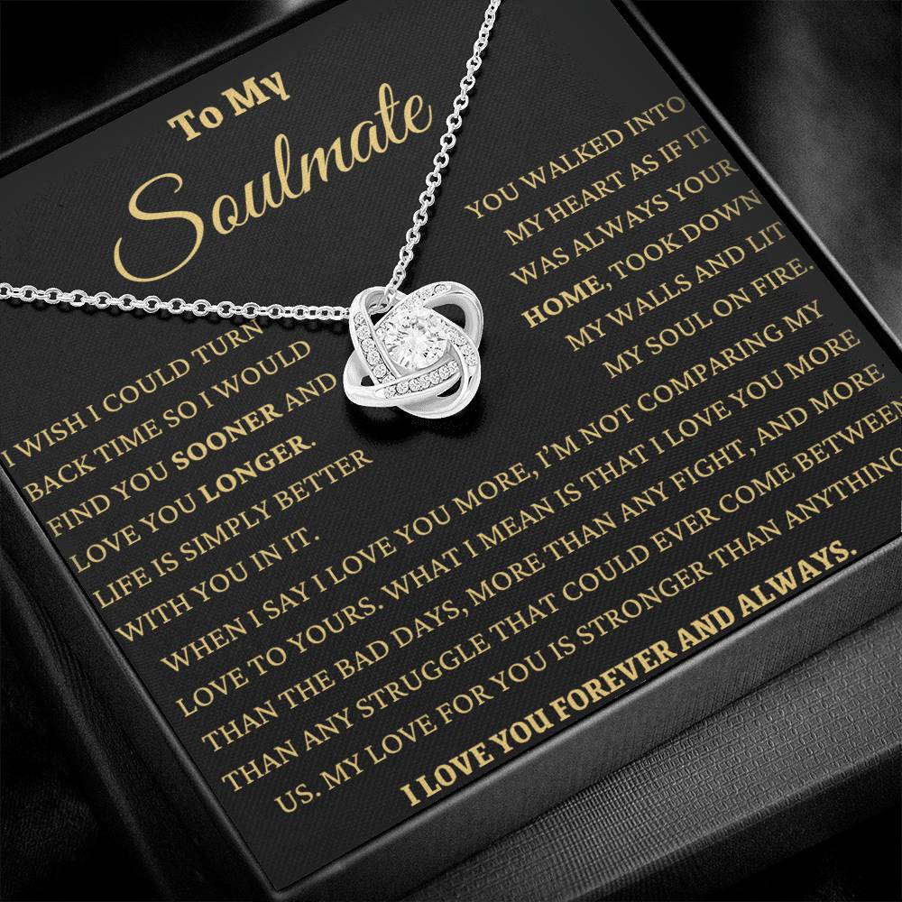 Life Is Better With You Soulmate Love Knot Necklace