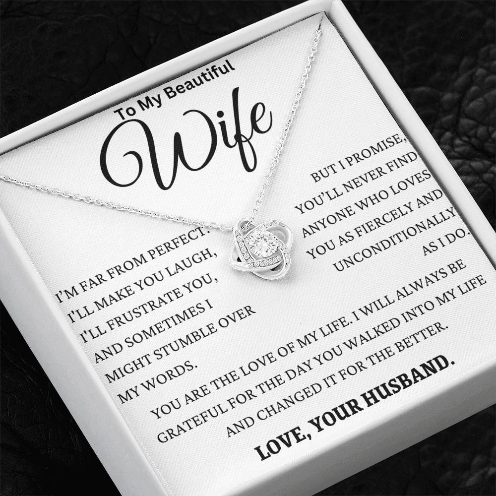 I Love You Fiercely My Wife Love Knot Necklace