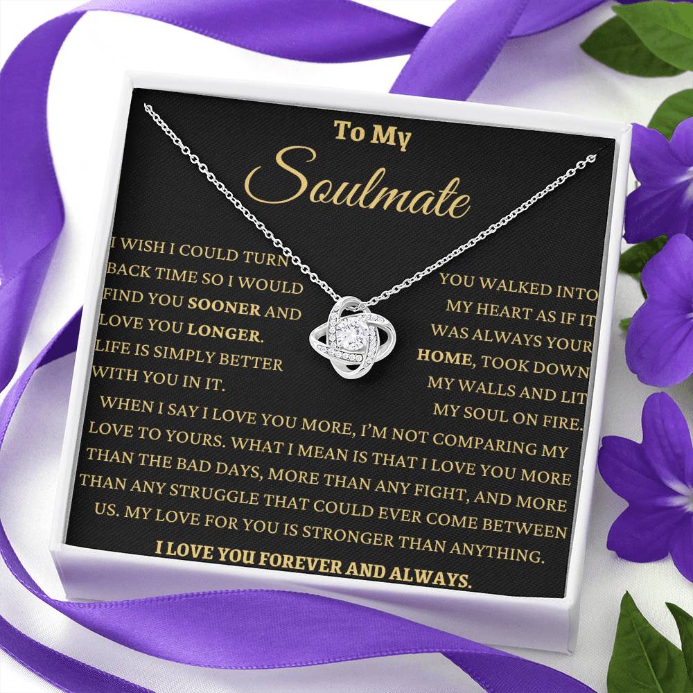 Life Is Better With You Soulmate Love Knot Necklace