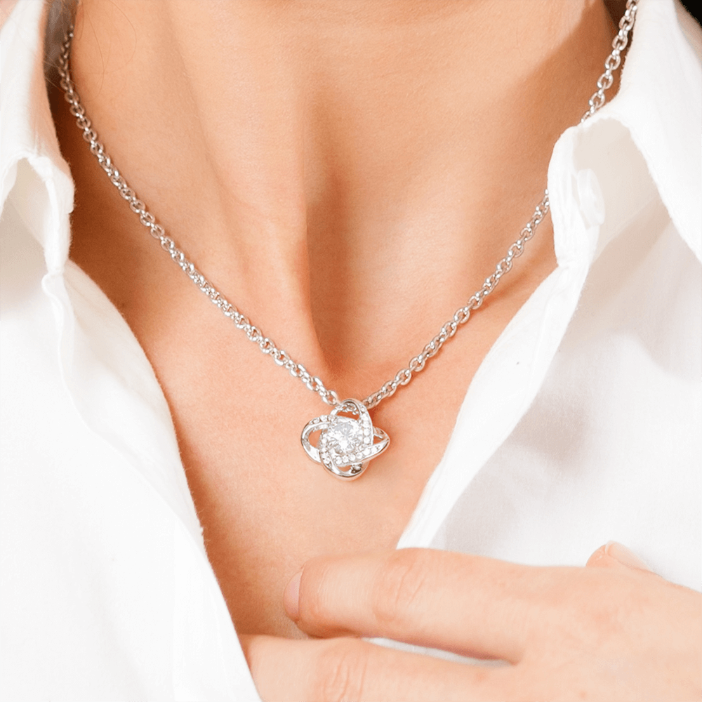Surprised Maid Of Honor Love Knot Necklace