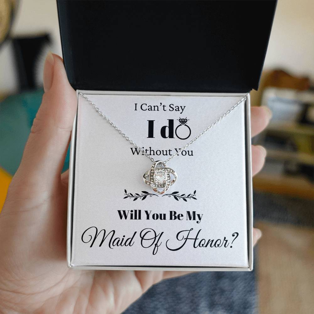 Be My Maid Of Honor Love Knot Necklace