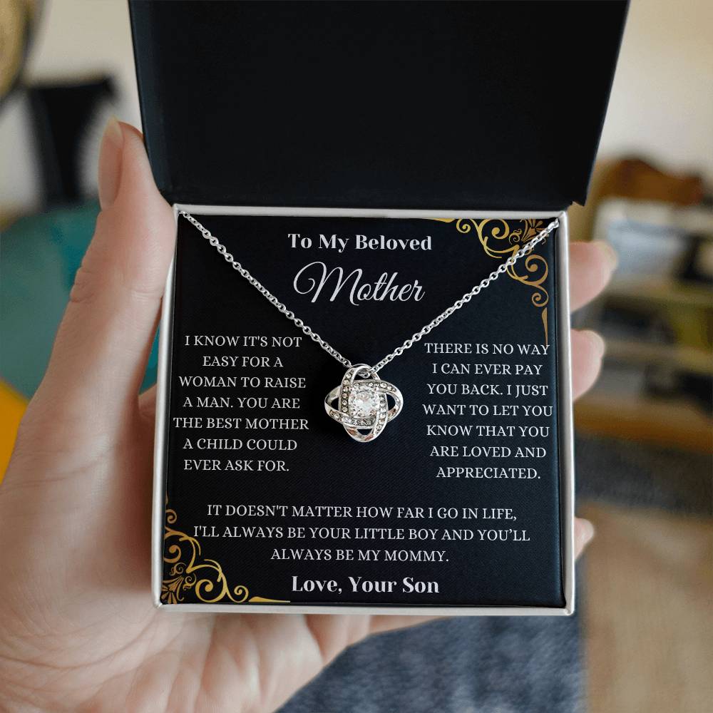 I Will Always Be Your Little Boy Love Knot Necklace