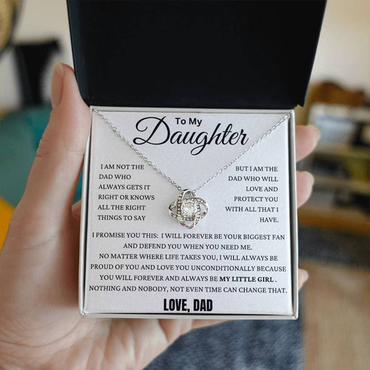 I Will Always Be Your Biggest Fan Daughter Love Knot Necklace