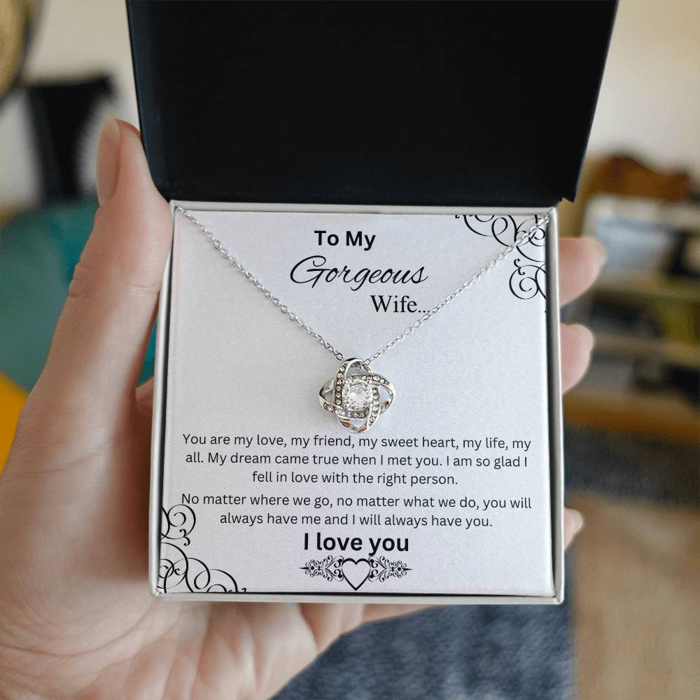 Love Knot Necklace With Love Note