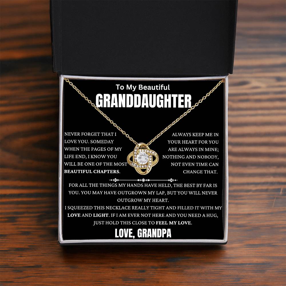 You Are The Best Thing My Hands Held Granddaughter Love Knot Necklace