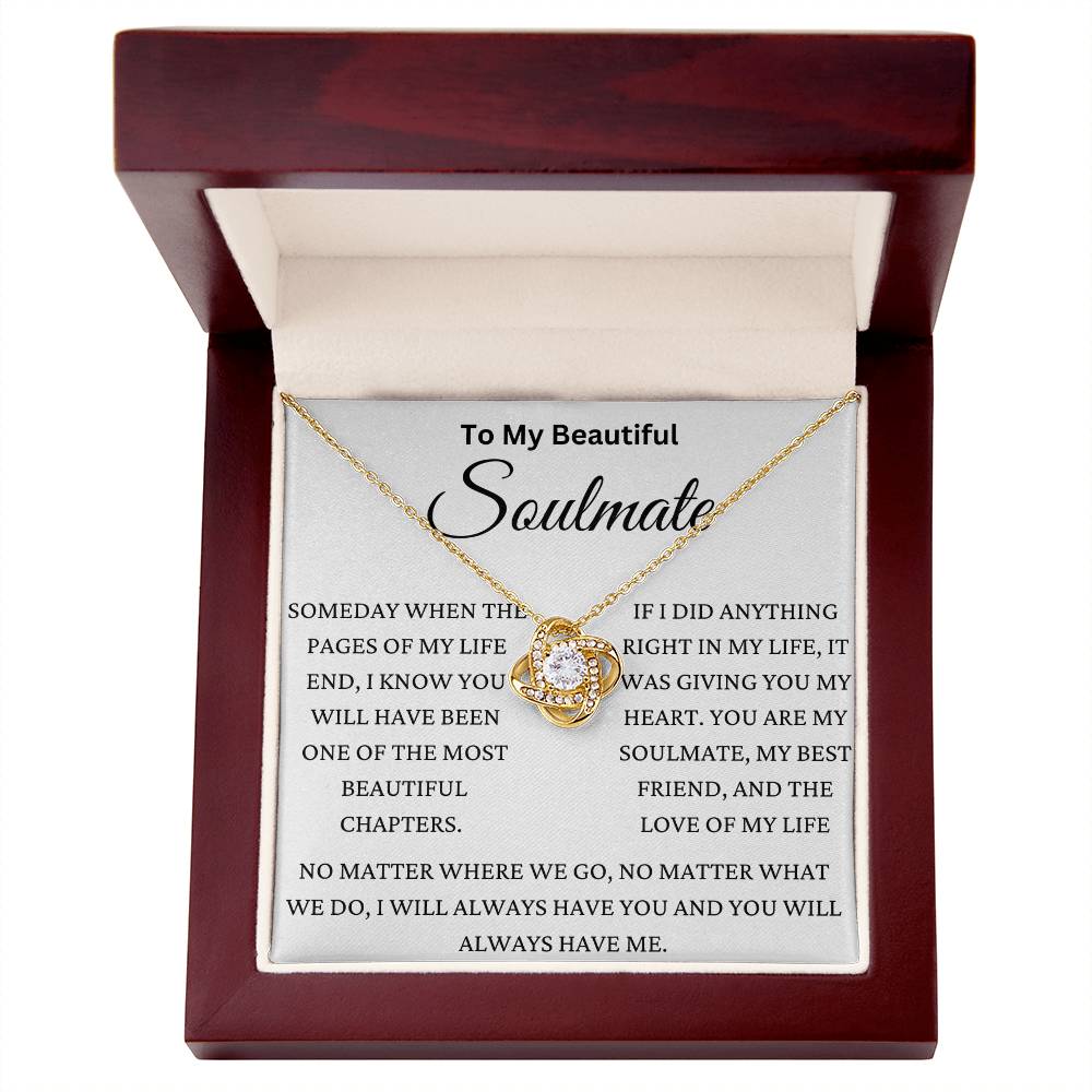 You Are My Most Beautiful Chapter Soulmate Love Knot Necklace