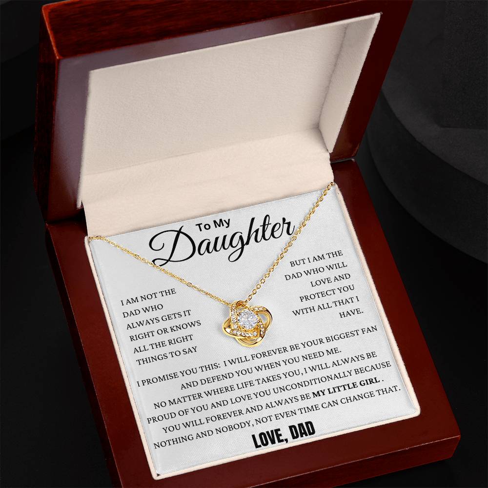 I Will Always Be Your Biggest Fan Daughter Love Knot Necklace