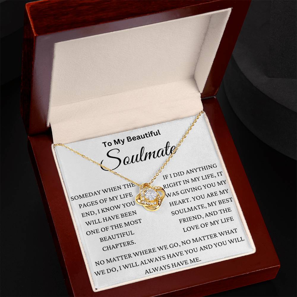 You Are My Most Beautiful Chapter Soulmate Love Knot Necklace