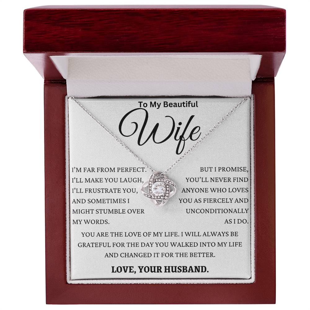 I Love You Fiercely My Wife Love Knot Necklace