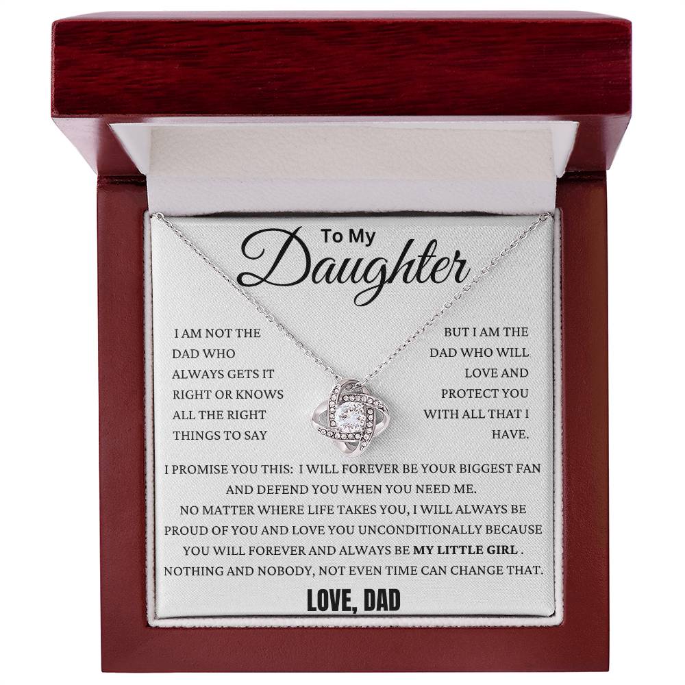 I Will Always Be Your Biggest Fan Daughter Love Knot Necklace