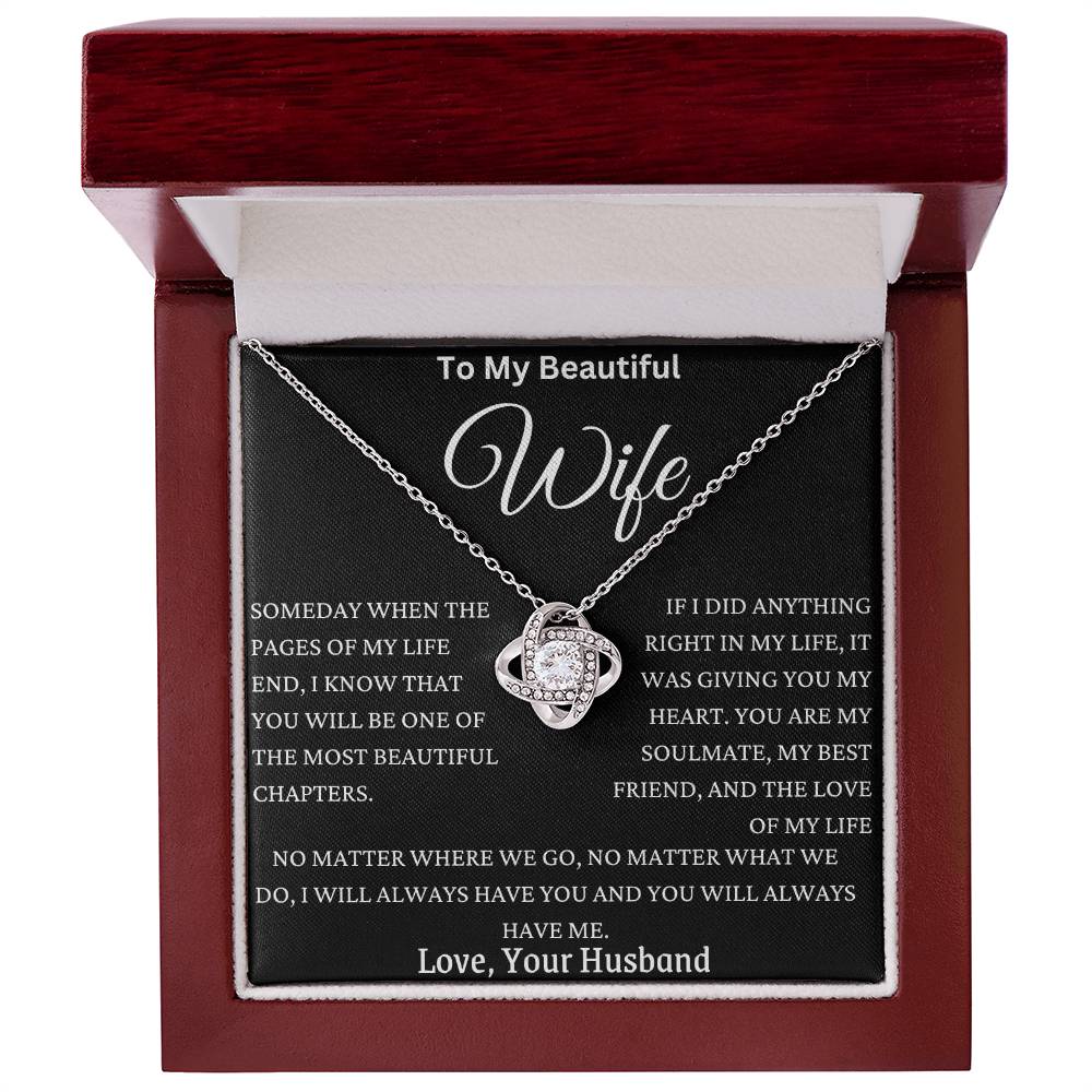 I Give My Wife My Heart Love Knot Necklace