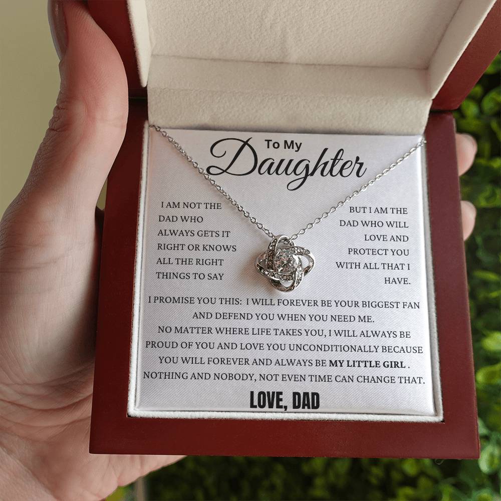 I Will Always Be Your Biggest Fan Daughter Love Knot Necklace