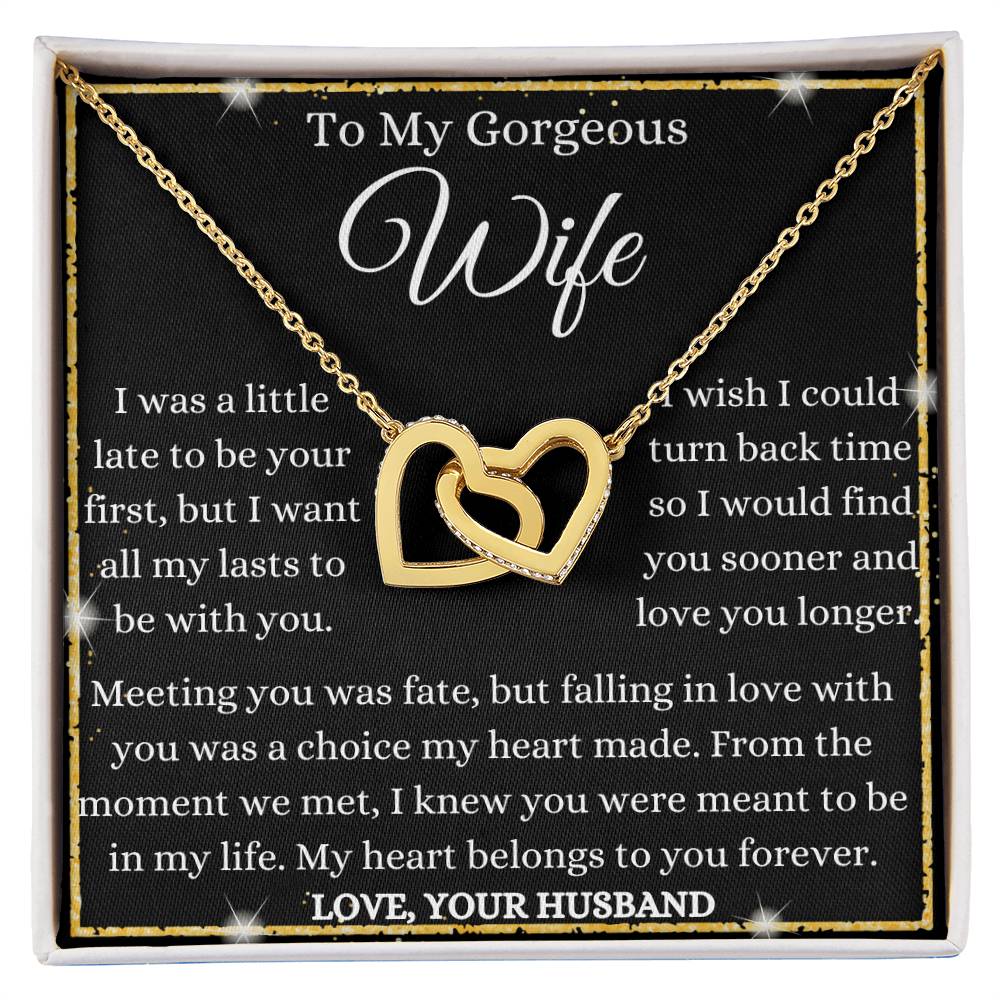 Falling In Love With My Wife Interlocking Hearts Necklace