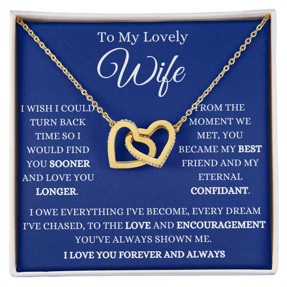 To My Wife My Eternal Confident Interlocking Hearts Necklace