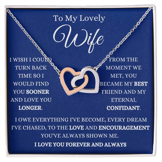 To My Wife My Eternal Confident Interlocking Hearts Necklace