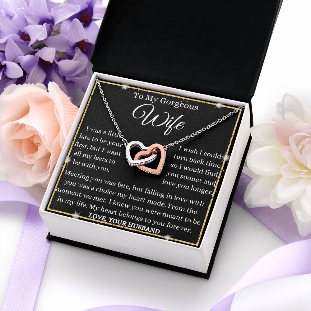 Falling In Love With My Wife Interlocking Hearts Necklace