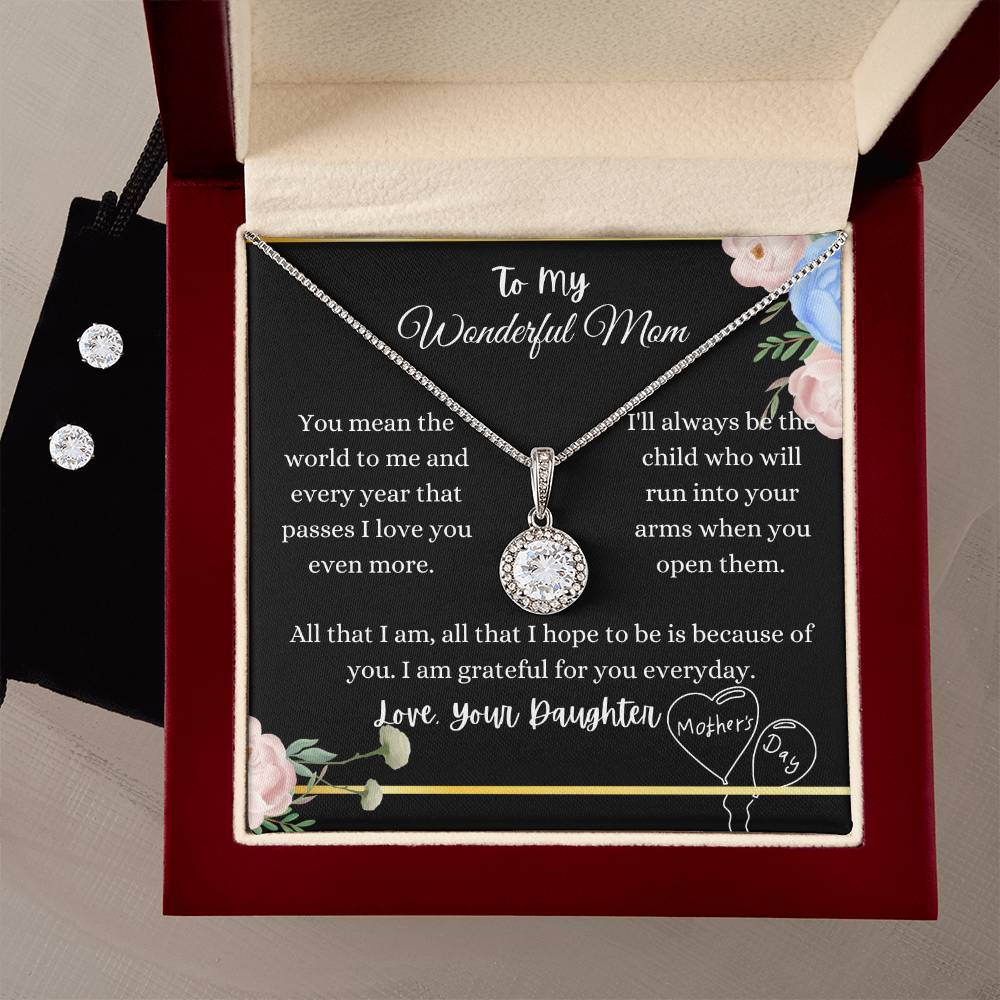 You Mean the World To Me - Mother's Day Necklace + Earings