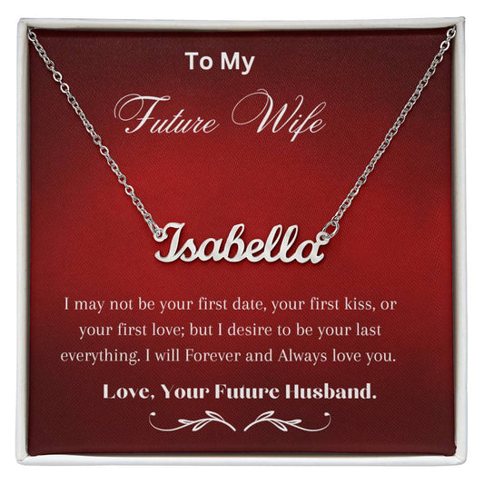 Custom Name Necklace With Love Note- Fiance