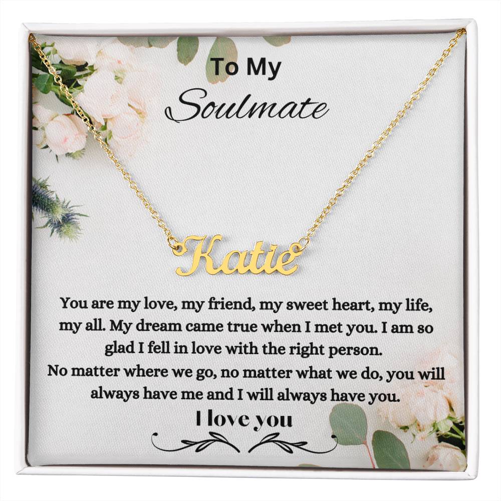Custom Name Necklace With Special Message Card