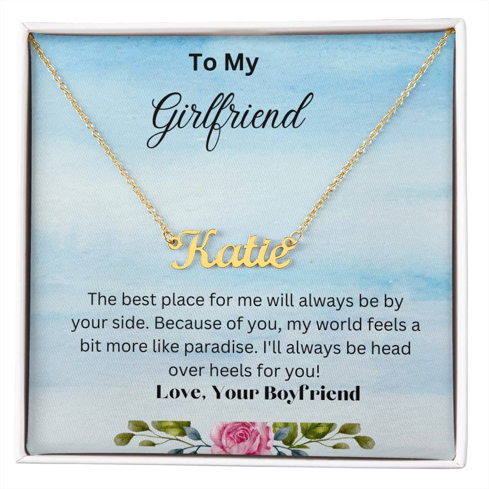 Custom Name Necklace With Love Note