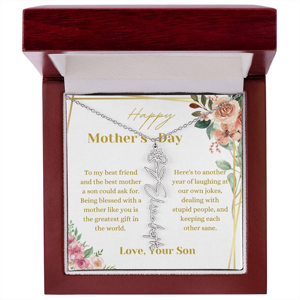 To My Best Friend and Mother Necklace