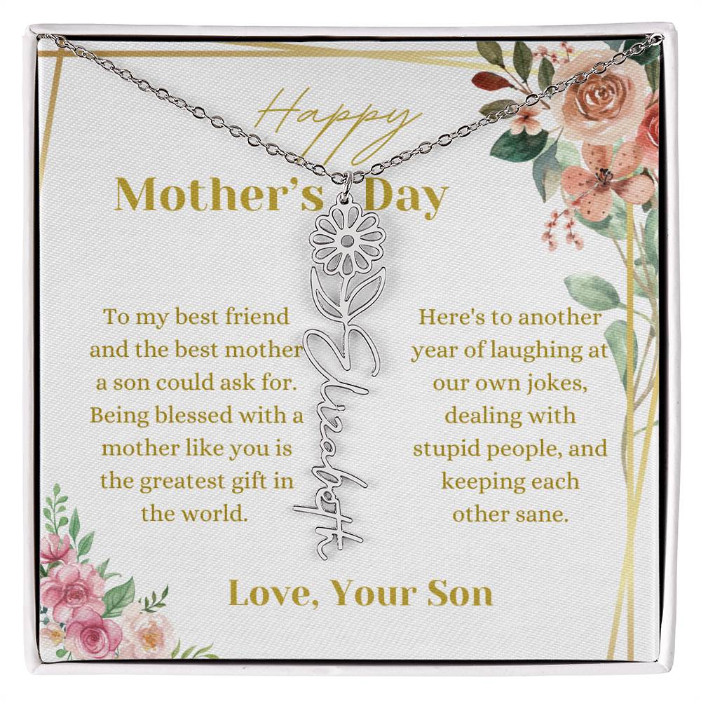 To My Best Friend and Mother Necklace