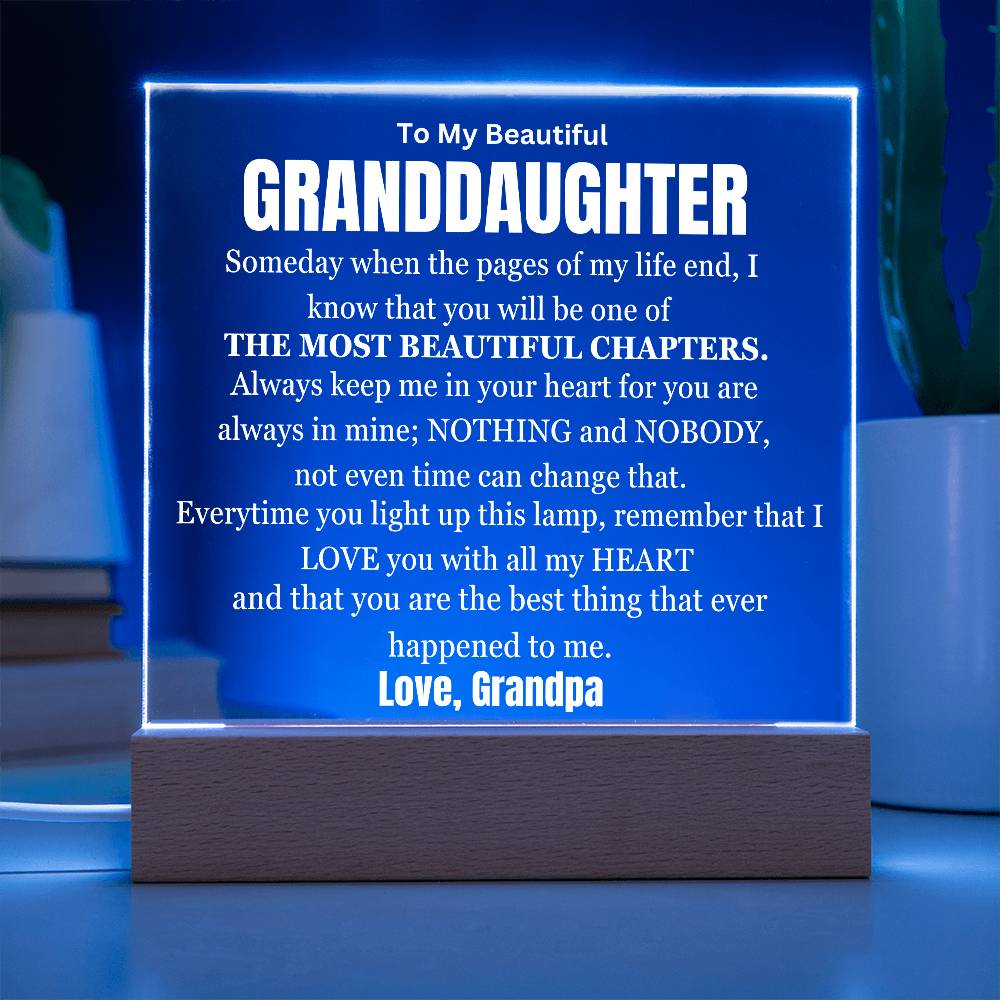 My Most Beautiful Chapter Granddaughter Table Lamp