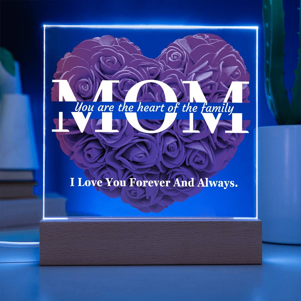 The Heart Of The Family Mom Acrylic Plaque