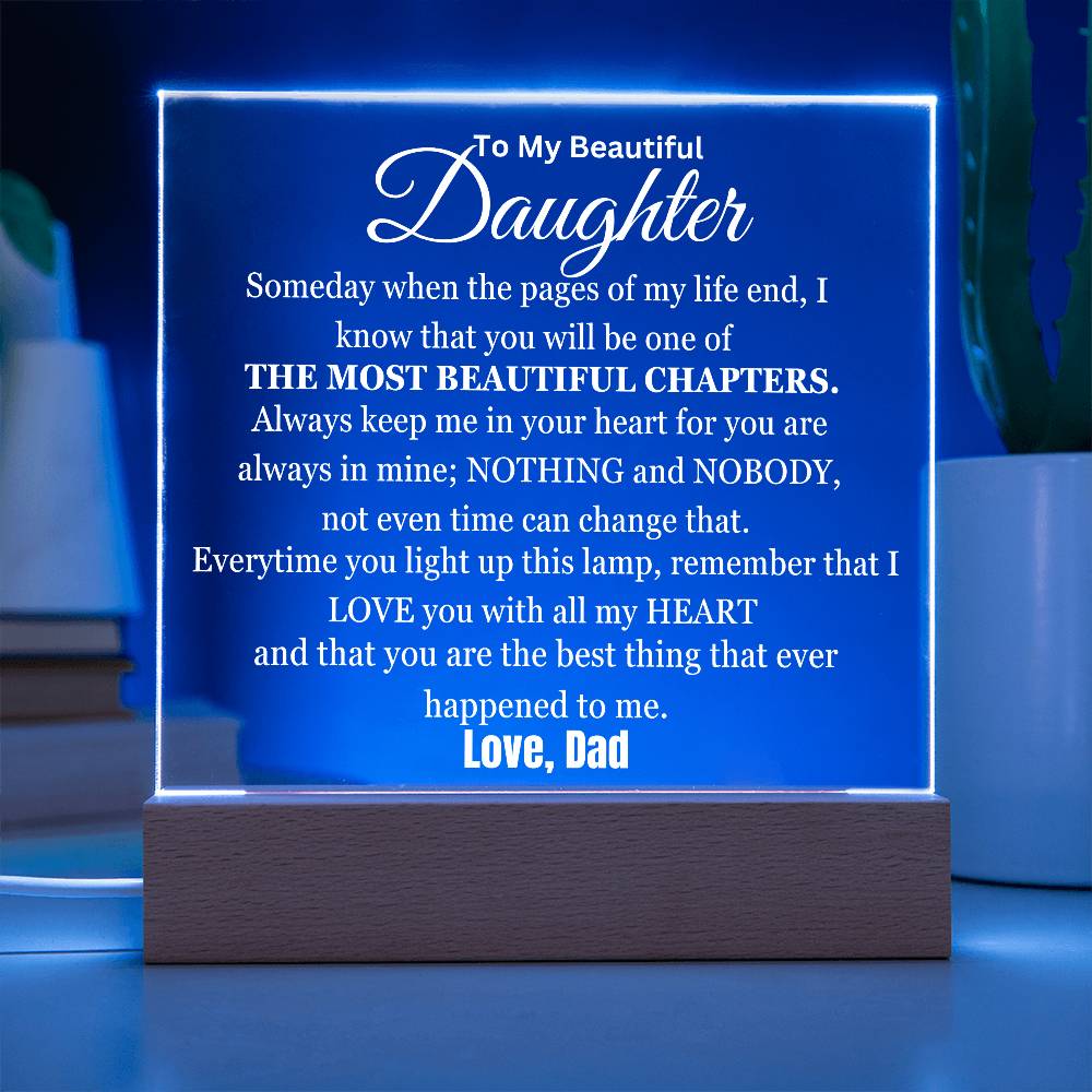 My Daughter My Most Beautiful Chapter Table Lamp