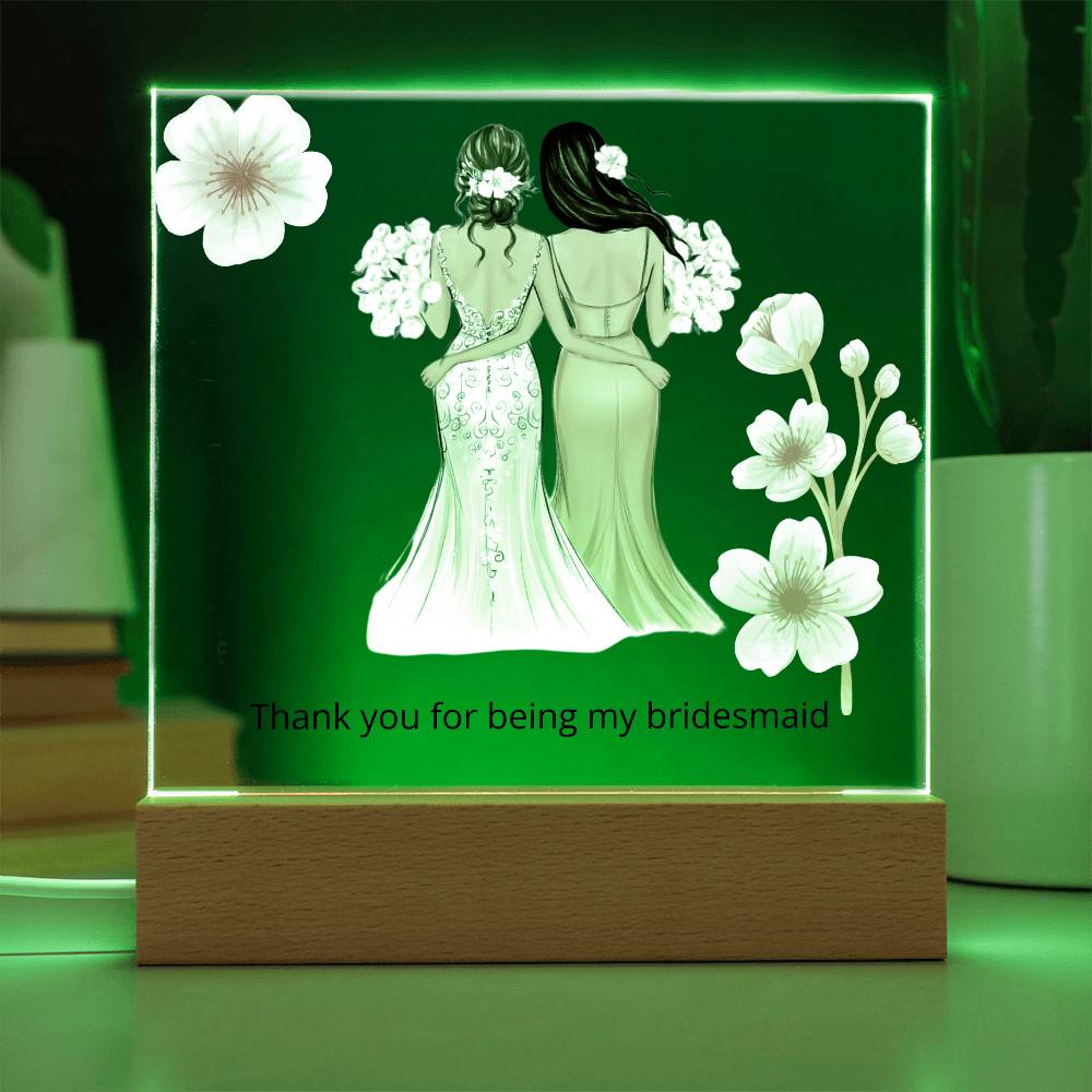 Bridesmaid Gift Square Acrylic