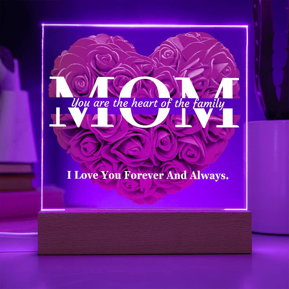 The Heart Of The Family Mom Acrylic Plaque