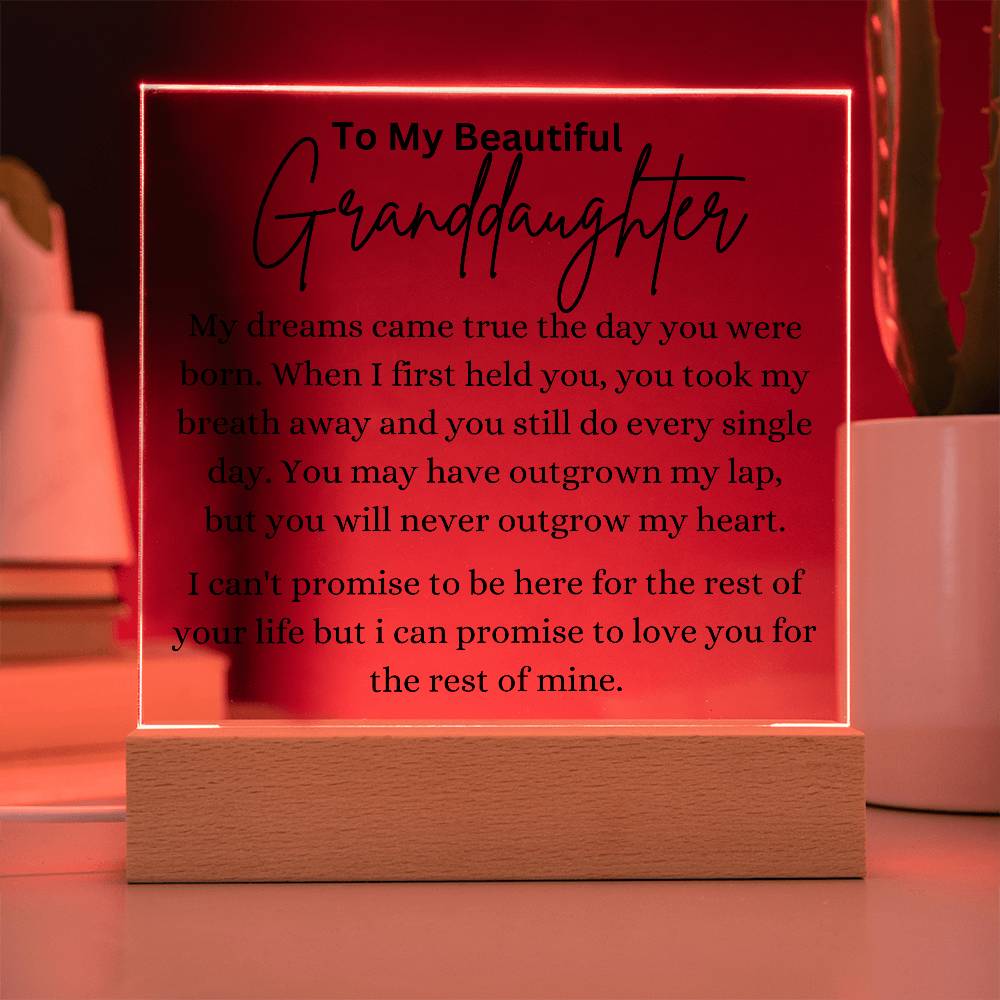 You Are My Dream Came True Granddaughter Acrylic Square Plaque