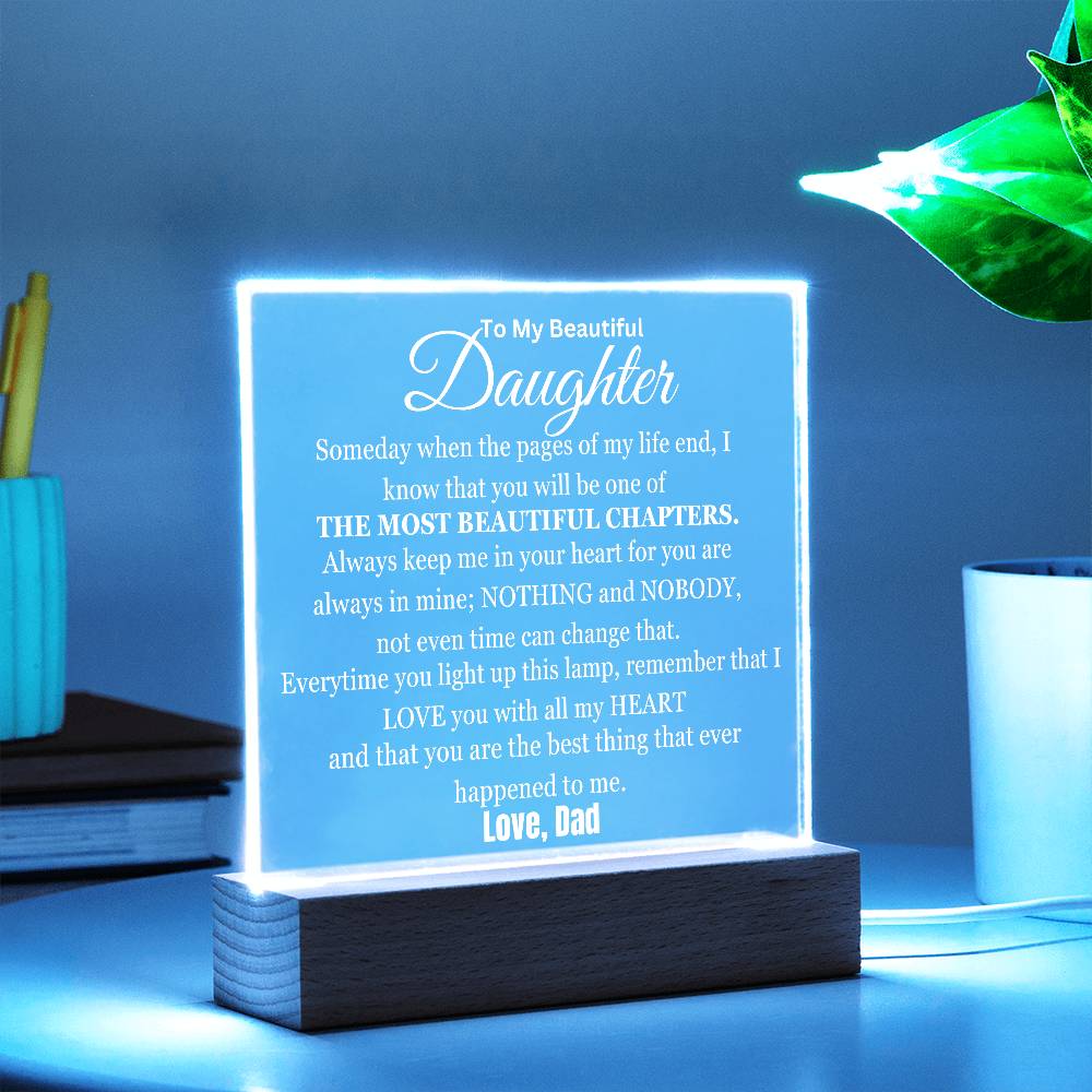 My Daughter My Most Beautiful Chapter Table Lamp