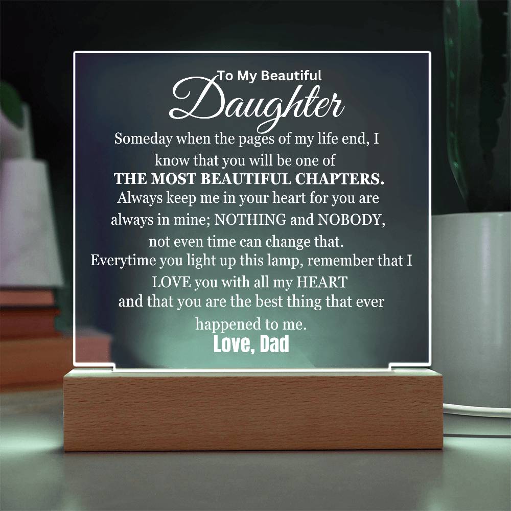 My Daughter My Most Beautiful Chapter Table Lamp